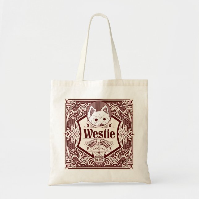 Tote Bag Westie antique produit écossais (Devant)