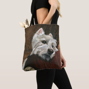 Tote Bag Westie sur canapé