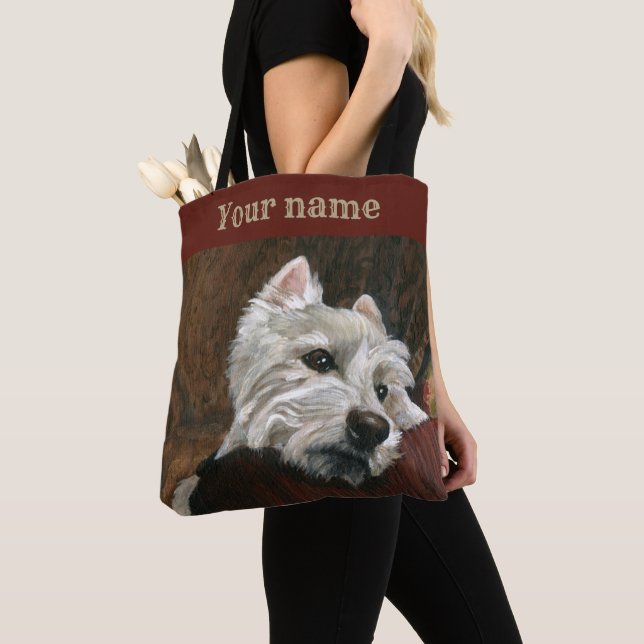 Tote Bag Westie sur canapé (De près)