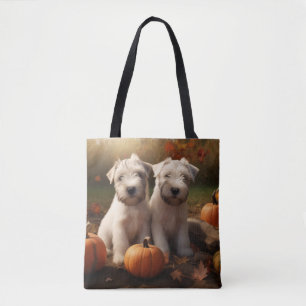 Tote Bag Wheaten Terrier chiot Automne Citrouille délice
