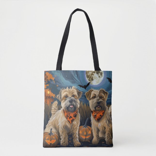 Tote Bag Wheaten Terrier Halloween Éffrayant (Devant)