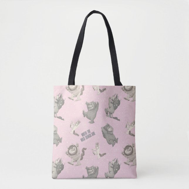 Tote Bag Where the Wild Things Are Pink Star Pattern (Devant)