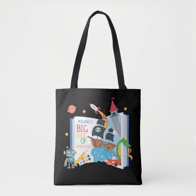 Tote Bag Whimsical Boy Library Livre Fourre-tout (Devant)