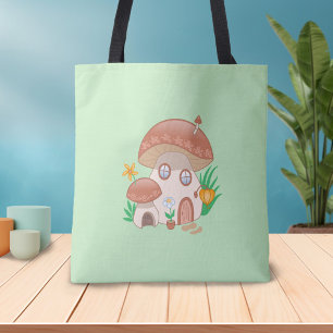 Tote Bag Whimsical Fairy Champagne House Green