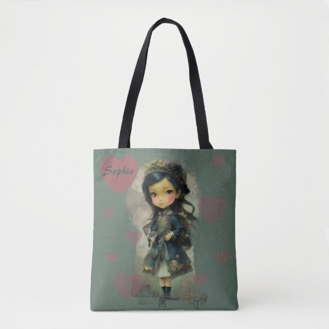 Tote Bag Whimsical Kawaii Fairy Tale Girl (Devant)