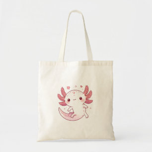 Tote Bag Whimsical Pastel Axolotl - Kawaii Cute Art