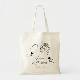 Tote Bag Whimsical Quirky Retro Disco Mariage Français Favo