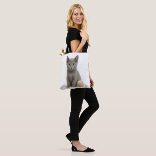 Tote Bag Whiskers Argent - Russe Blue Kitten
