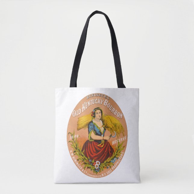 Tote Bag Whiskey Advertising Étiquette, Vers 1860. (Devant)