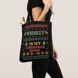 Tote Bag Whiskey est mon esprit de noël drôle pull moche