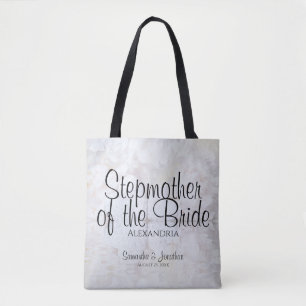 Tote Bag White Floral Hearts Mariage Stepmère de la mariée