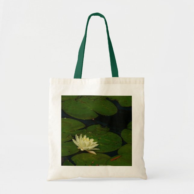 Tote Bag White Waterlily I Peaceful (Devant)