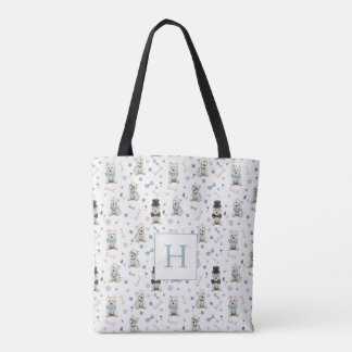 Tote Bag White Westie with Accessories Monogram