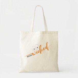 Tote Bag Wicked Halloween Modern Script Nom personnalisé