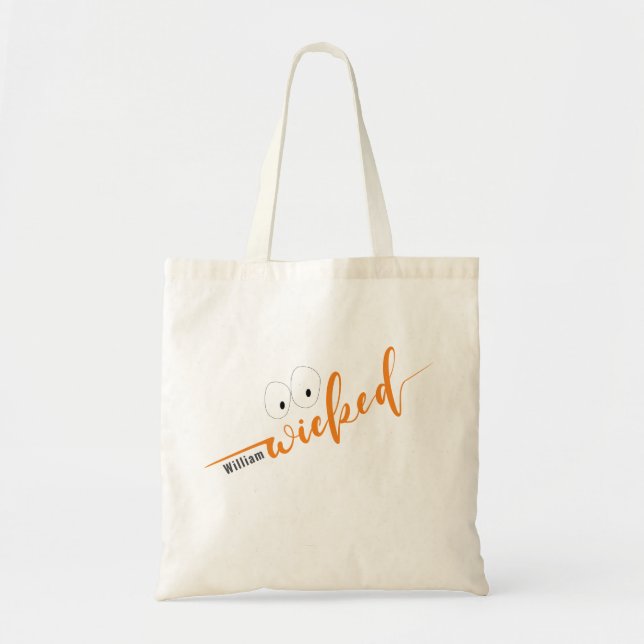 Tote Bag Wicked Halloween Modern Script Nom personnalisé (Devant)
