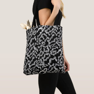 Tote Bag Wiggling letters pattern - WIGLET01🧬.Black BG