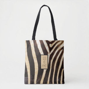 Tote Bag Wild at Heart Zebra Print