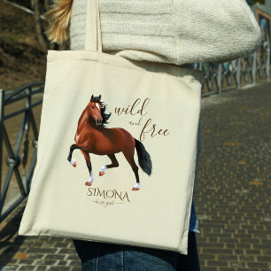 Tote Bag Wild et gratuit brun hackney cheval filles fête ca