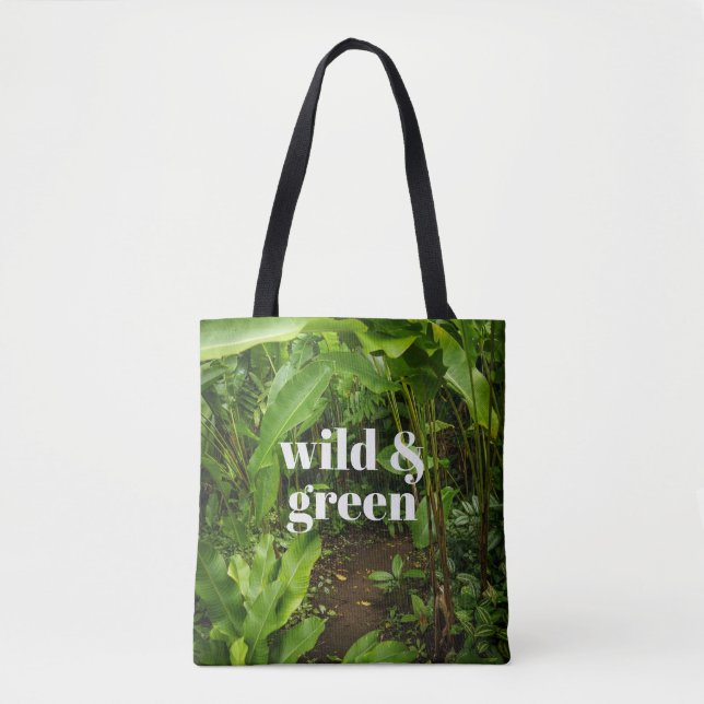 Tote Bag Wild & Green Tropical Jungle Garden (Devant)