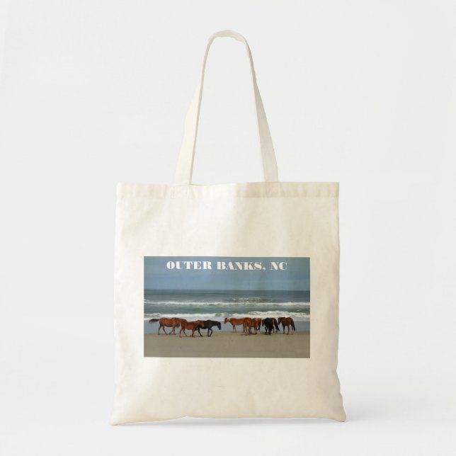 Tote Bag Wild Hors Outer Banks NC (Devant)