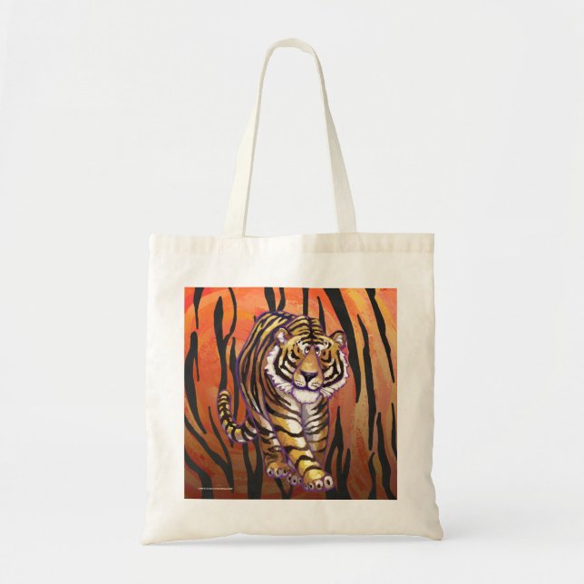 Tote Bag Wild Me Tiger Hot orange et noir (Devant)