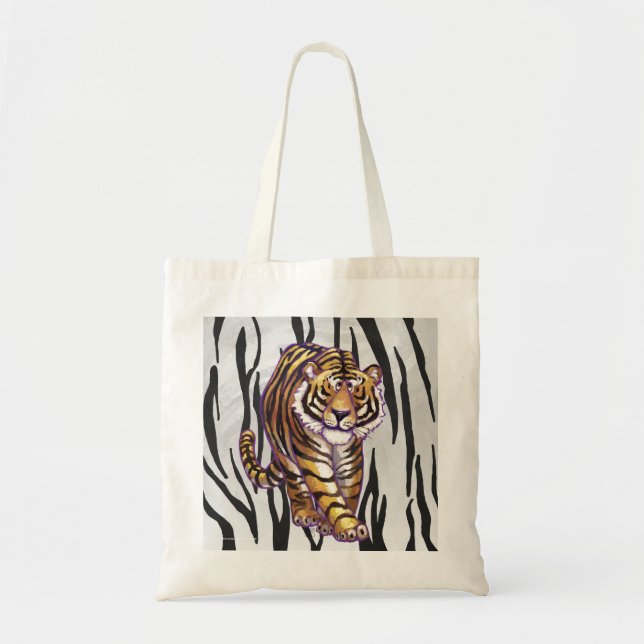 Tote Bag Wild Me Tiger noir et blanc (Devant)