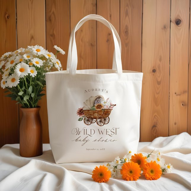 Tote Bag Wild West Country Western Floral Wagon Baby shower (Wild West Country Western Floral Wagon Baby Shower Tote Bag)