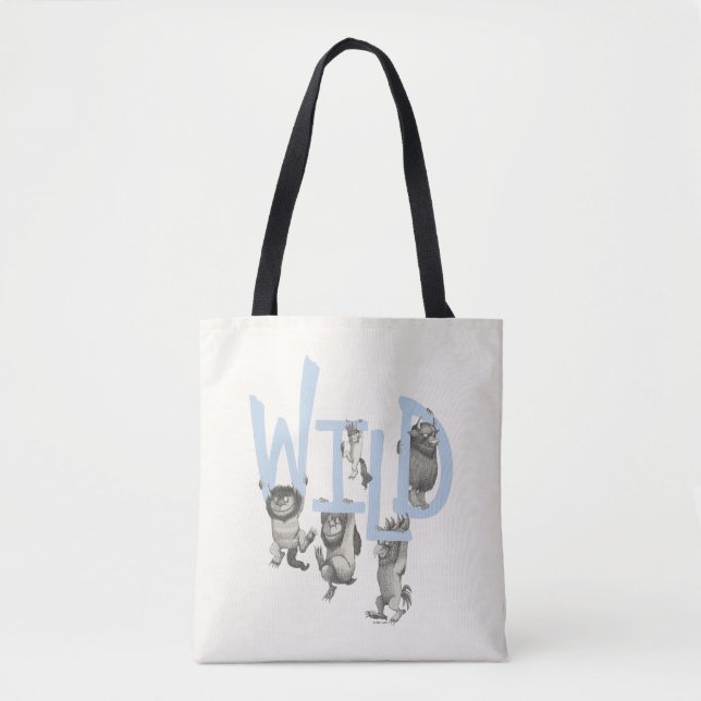 Tote Bag WILD | Wild Things et Max - Bleu (Devant)
