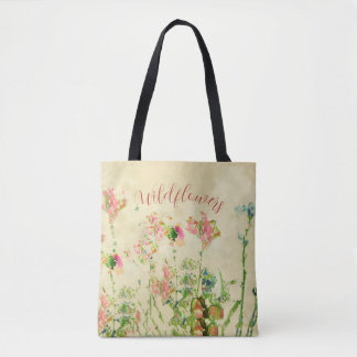 Tote Bag Wildflowers Text 