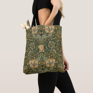 Tote Bag William Morris Honeysuckle Vert Floral
