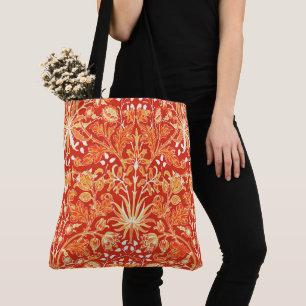 Tote Bag William Morris Hyacinth Print, Mandarin Orange