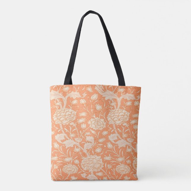 Tote Bag William Morris Orange Floral Fourre-tout (Dos)