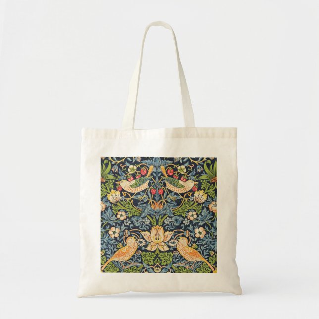 Tote Bag William Morris Strawberry Thief Motif floral (Devant)