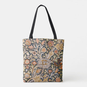 Tote Bag William Morris Vintage Trent Motif Floral Bleu