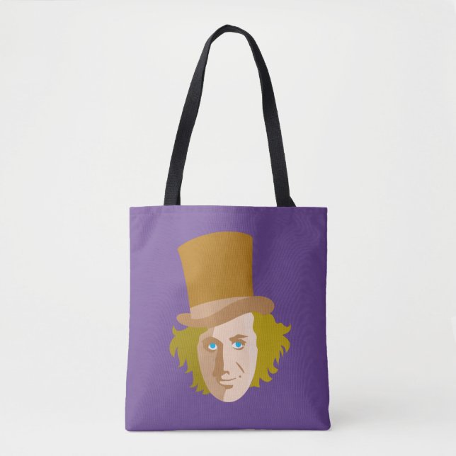 Tote Bag Willy Wonka Stenciled Face Graphic (Devant)