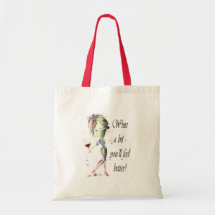 Tote Bag Wine un peu - vous vous sentirez mieux ! Cadeaux