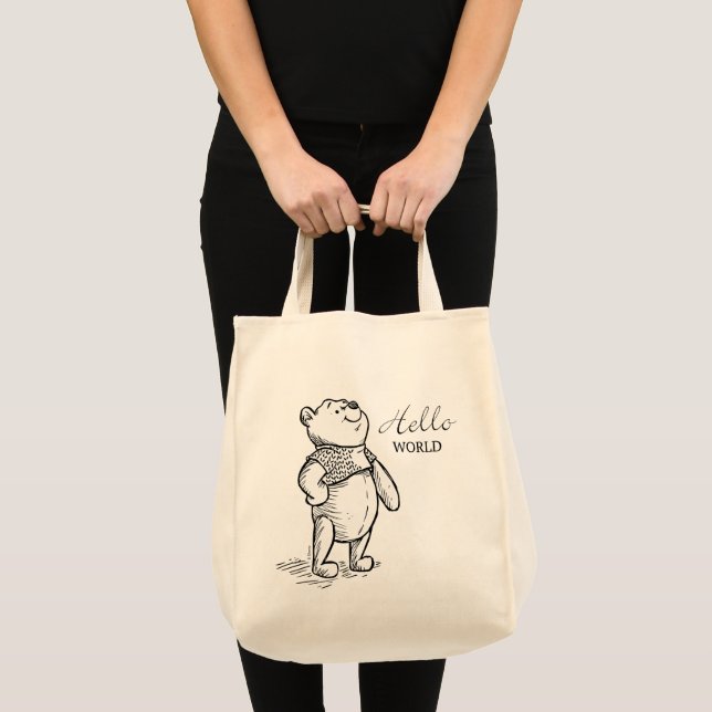 Tote Bag Winnie l'Ooh | Citation du monde Hello (Devant (produit))