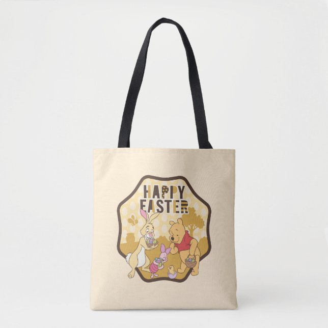 Tote Bag Winnie l'Ourson| Joyeux insigne de Pâques (Devant)