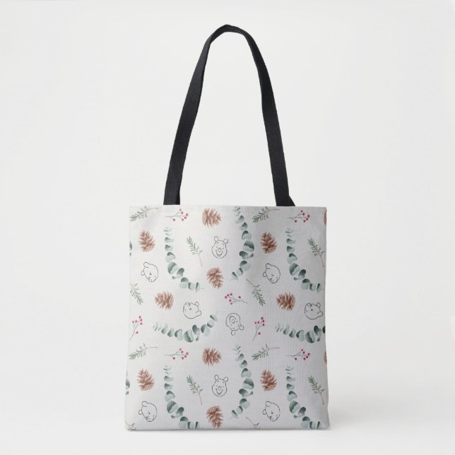 Tote Bag Winnie l'Ourson| Joyeux Motif de Noël (Devant)