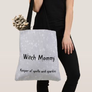 Tote Bag Witch Mommy gris / gris brillant design