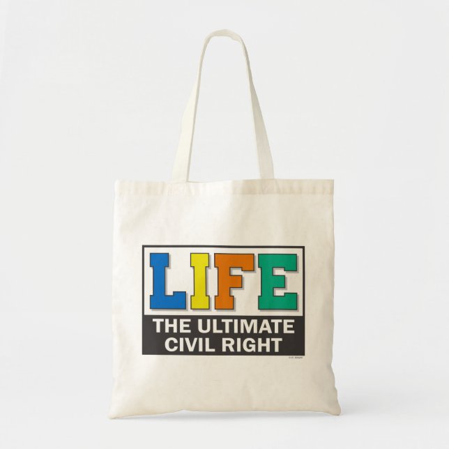 Tote bag with a message of life. (Front)