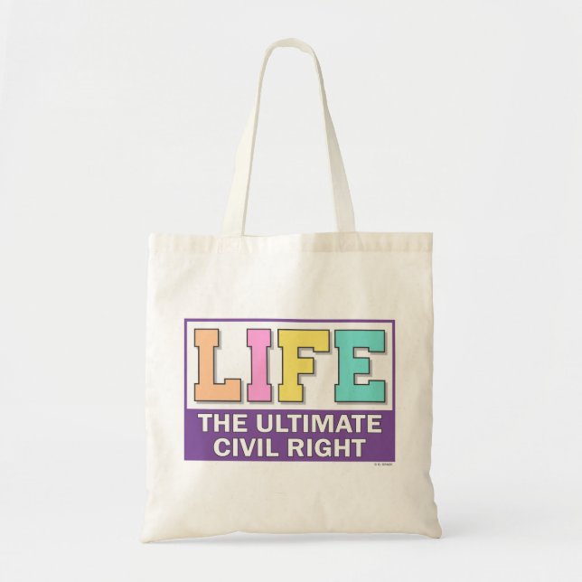 Tote bag with a message of life. (Front)