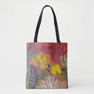 Tote bag with abstract flora tasche