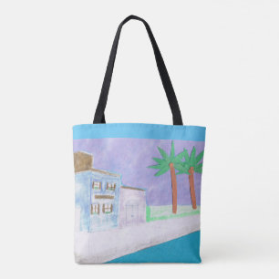 Tote Bag with Caribbean Scene