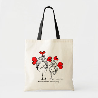 Tote bag with Cartoon and environmental slogan