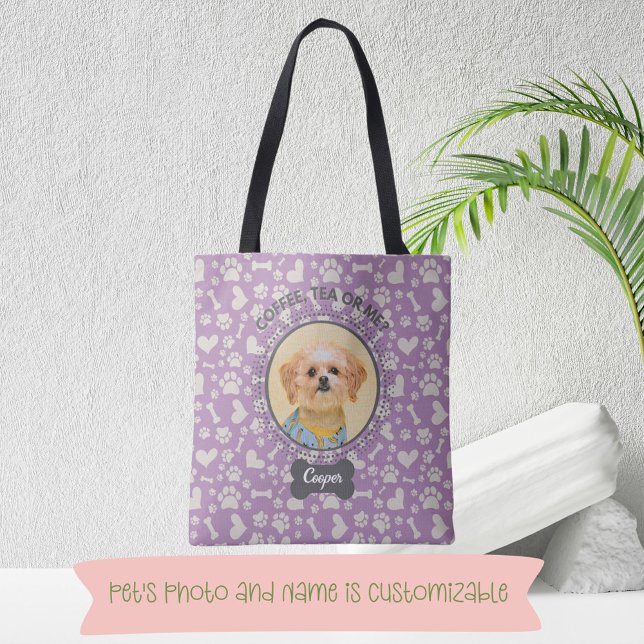 Tote Bag with Custom Pet Portrait & Name (Carry Your Pet Portrait On The Go!)