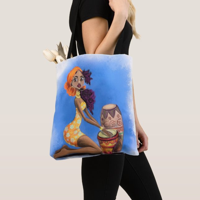 Tote Bag with Drummer Girl (Close Up)