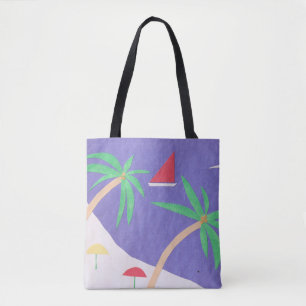 Tote Bag with Island Scene