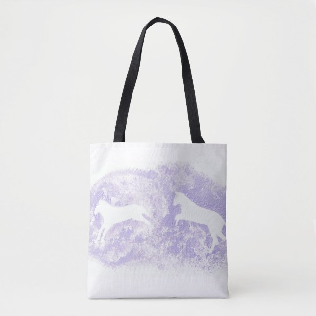 Tote Bag with Jumping Horses (Front)