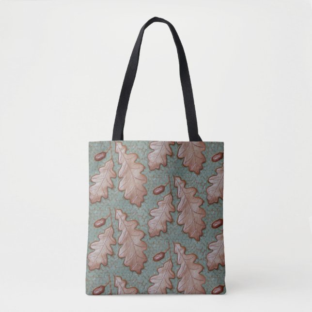 Tote Bag with Oak leaf  print (Front)